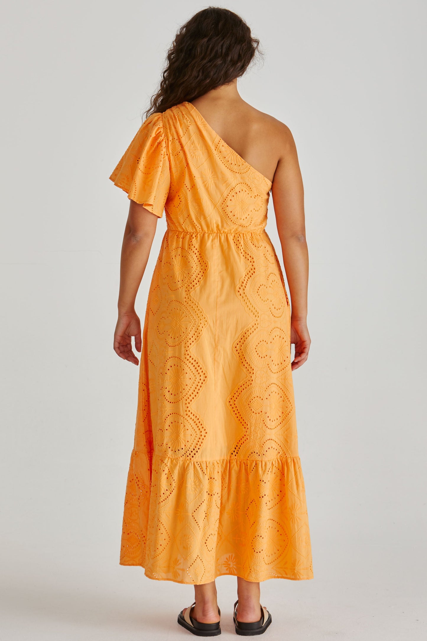 Riva One Shoulder Maxi Dress - Orange