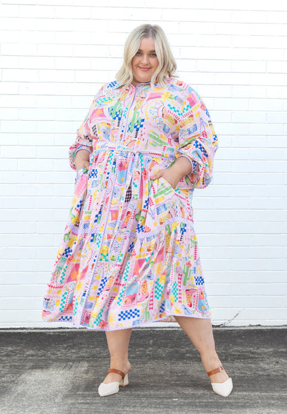 ***NEW*** Kholo Button Down Dress: This best selling shape is designed to skim over your curves and feel tapered but with enough #pastaspace. The Kholo favourite Button Down Dress is here in two sweet - Ciao Bella Dresses - Kholo
