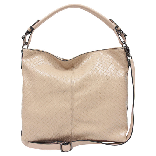 Tegan Woven Shoulder Bag: Fashionably discreet, yet quietly beautiful. The embossed basketweave with matching but slightly contrasting handle colour makes this bag a winner.
Dimensions: W 38c - Ciao Bella Dresses - Sassy Duck