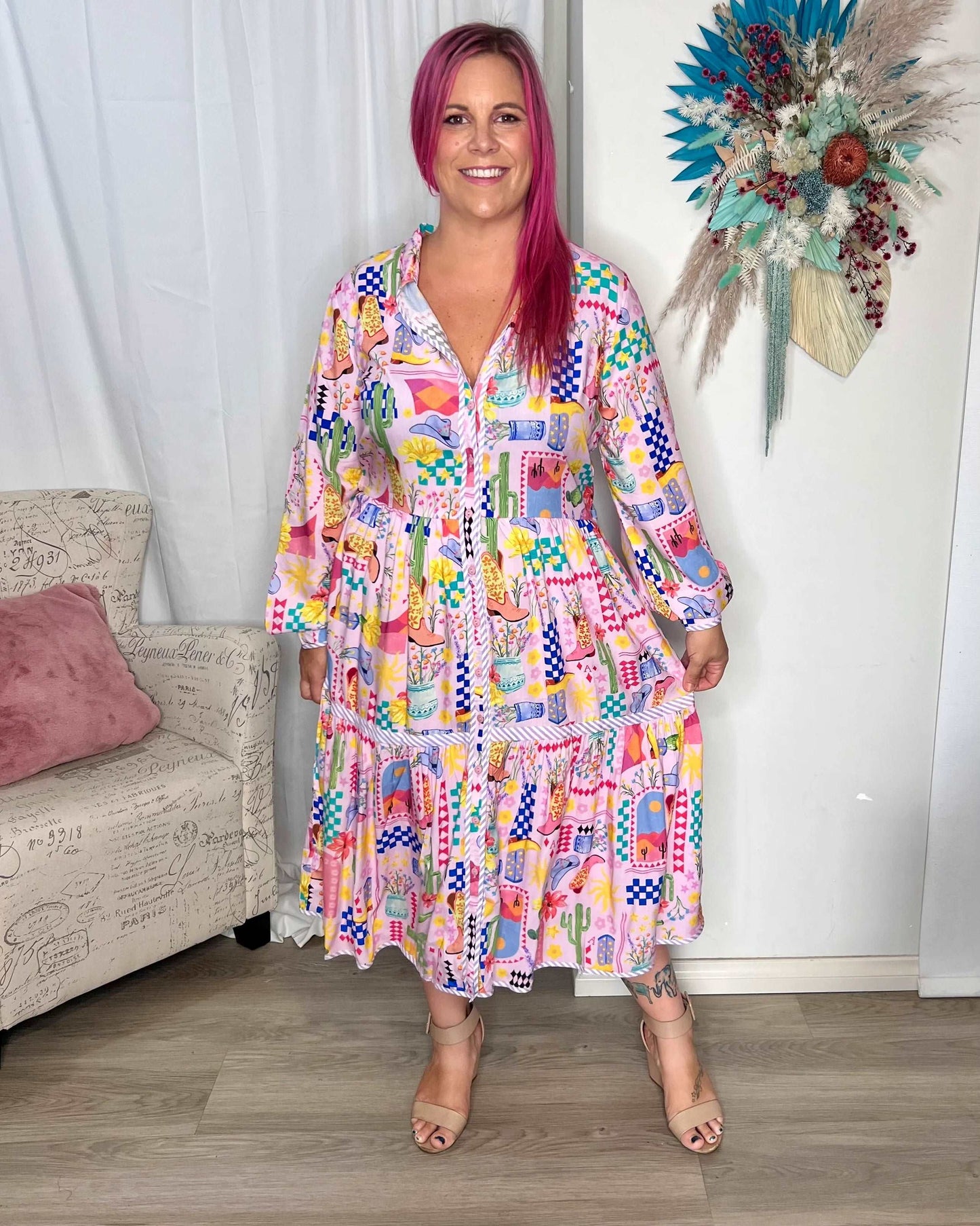 **NEW** Rodeo Button Down Dress | Kholo | The best selling Button Down Dress in an INCREDIBLE print... This print is one of the best things to hit our shelves (in my opinion anyway!) with it's vibrant print