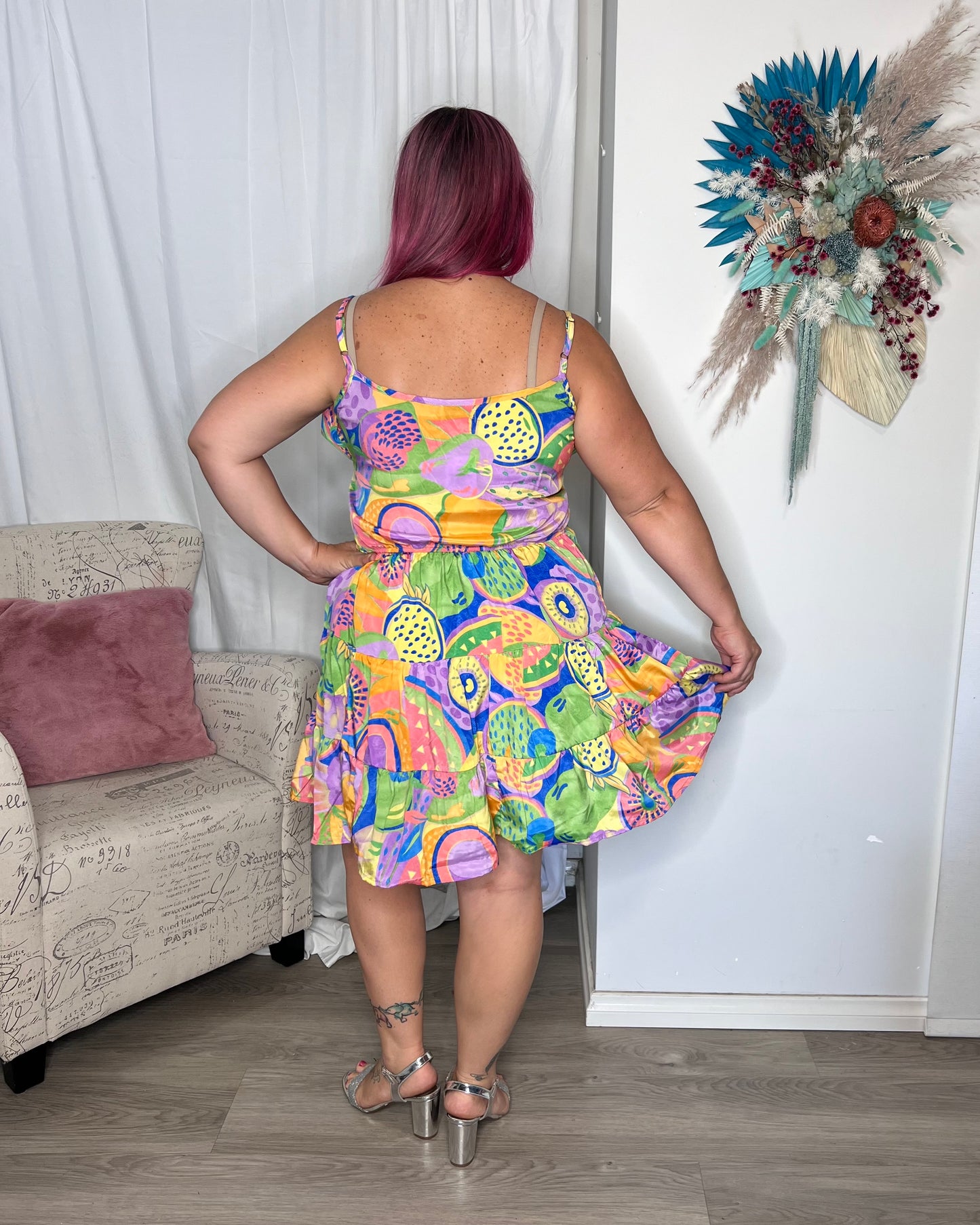 ***NEW*** Breanna Mini Dress: Breanna Mini Dress is made of a luxurious silk blend that drapes beautifully. It features a tied waist and adjustable spaghetti straps for a flattering and comfortab - Ciao Bella Dresses