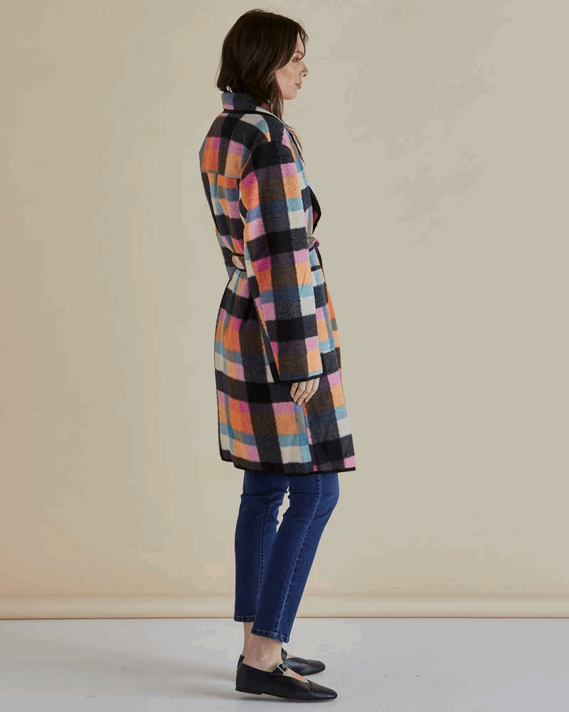 Ellie Coat - Rainbow Check