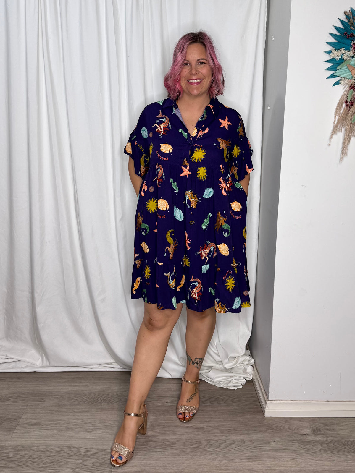 Amelia Dress - Tropical Ocean