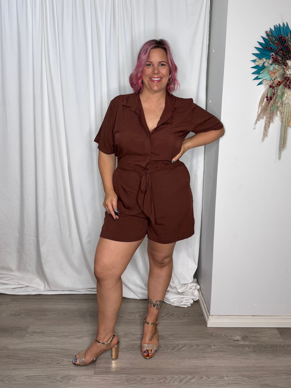 Leah Playsuit - Mocha