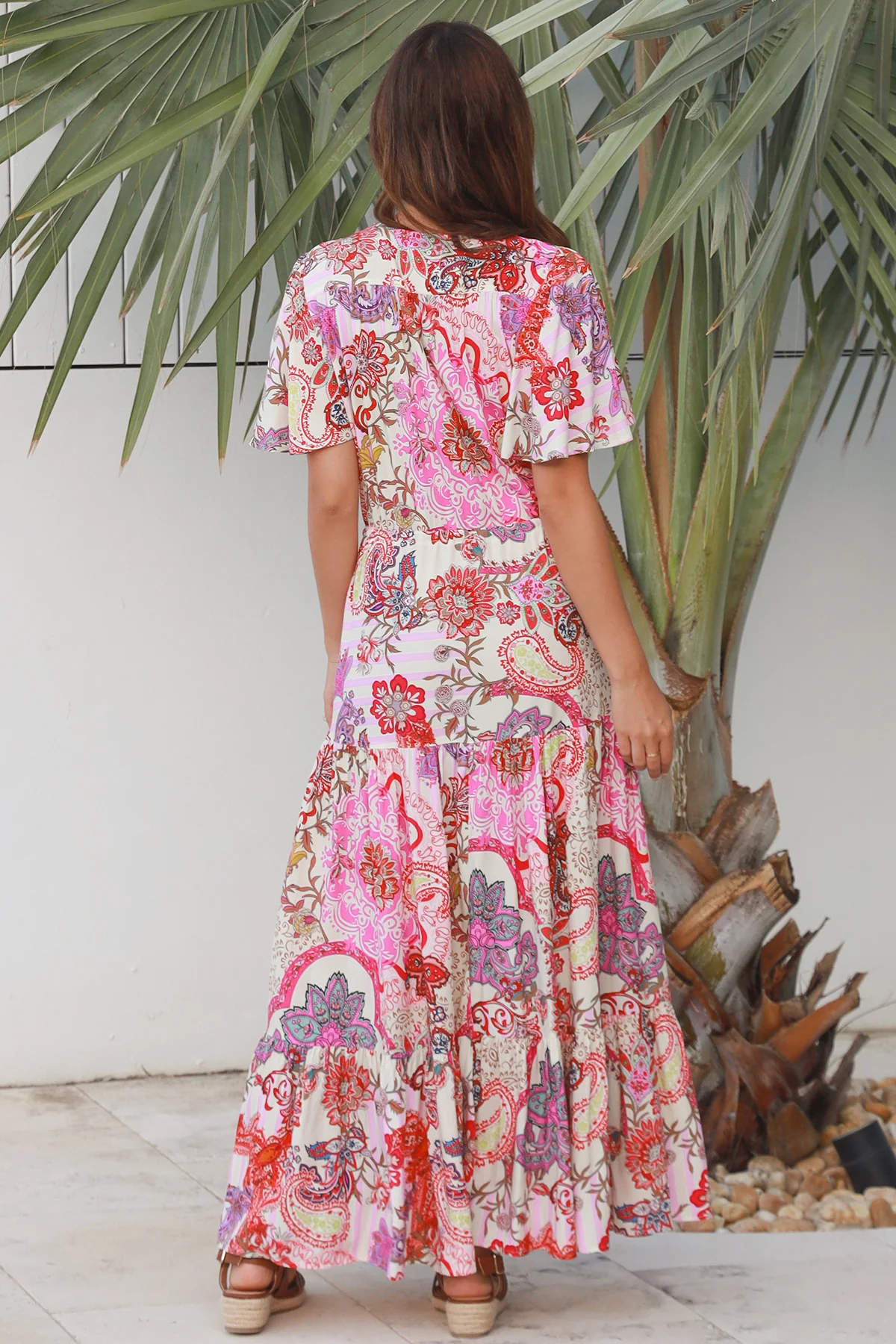 Stephanie Maxi Dress - Pink Paisley