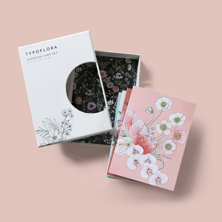 Typoflora Greeting Card | Typoflora |
Hand drawn floral illustrations using a vintage inspired colour palette
A6 greeting card with blank interior
Full colour printed in Australia on environmentally res