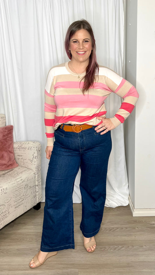 *NEW* Kara Wide Leg Jean: The Kara Jeans are a fabulous choice for anyone looking for a comfortable and stylish pair of denim pants. They are fashionable and versatile, suitable for any seaso - Ciao Bella Dresses - Wakee Denim