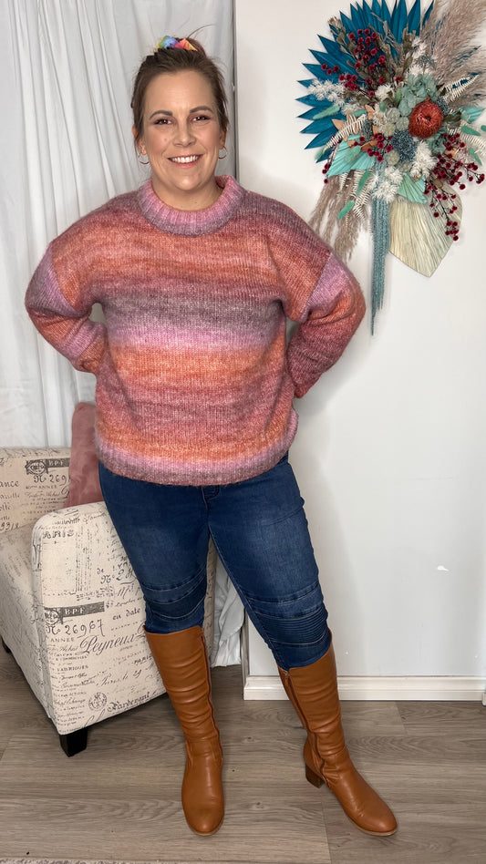 Briony Ombre Knit: This cosy wool blend jumper is the knit you need for those cooler days. Looks great atop your favourite jeans. You can layer it under a coat or over a singlet, pair  - Ciao Bella Dresses - Elm Lifestyle