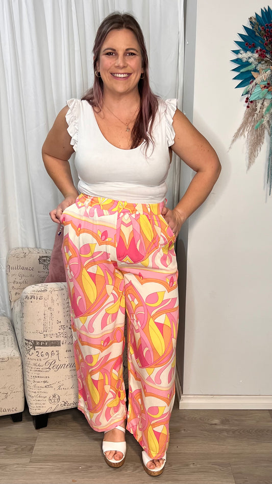 Vivienne Wide Leg Pants: Step into style and comfort with the Vivienne Wide Leg Pant! Featuring soft tailoring and a chic, wide leg design, these pants are the perfect choice for keeping you - Ciao Bella Dresses - Sass Clothing
