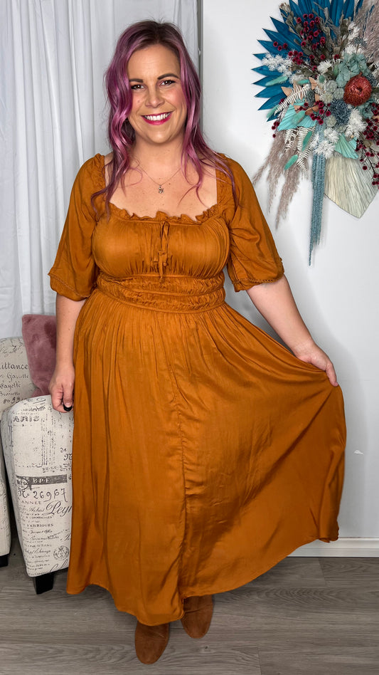 Ibarra Dress- Size 14/16: A twist on our bestselling Kirril Dress, the Ibarra is has all the same features with the addition of lace detailing around the arm

Shirred elasticated waist band
B - Ciao Bella Dresses - Boho Australia