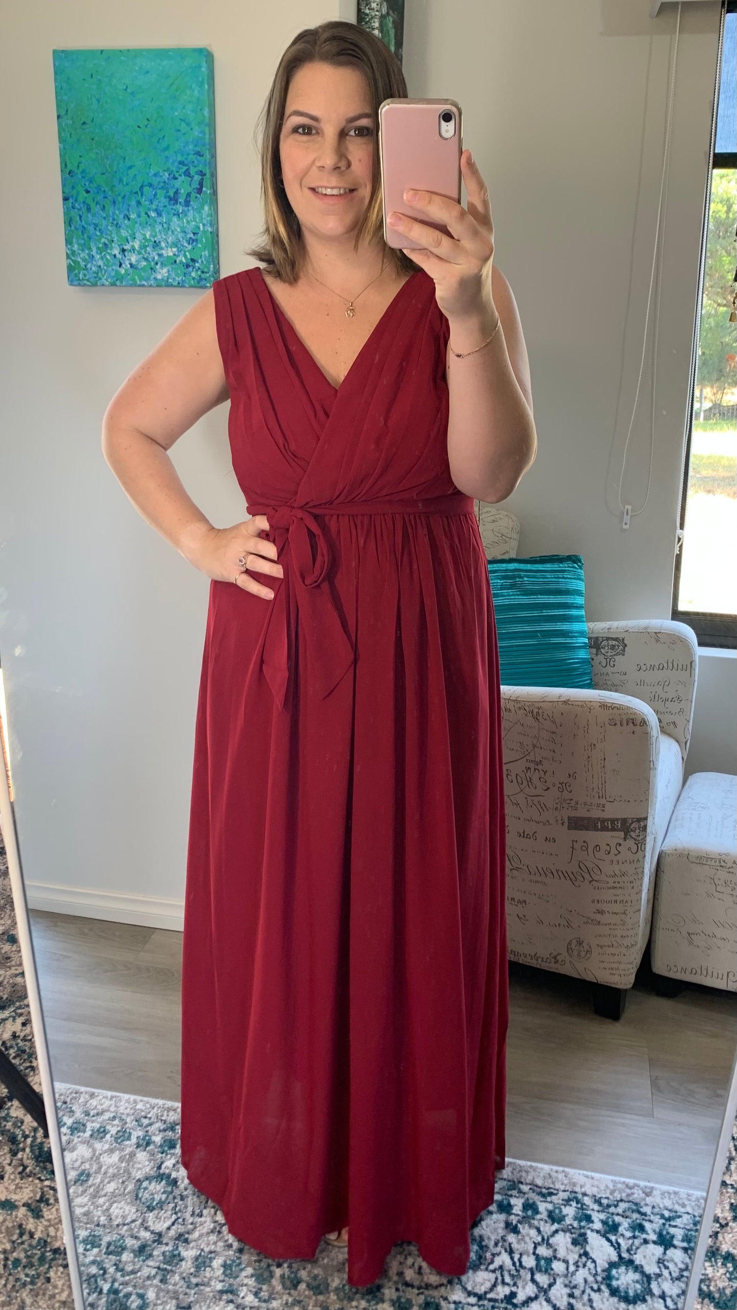 Anne Maxi Dress - Wine (Missing Sash) - Ciao Bella Dresses