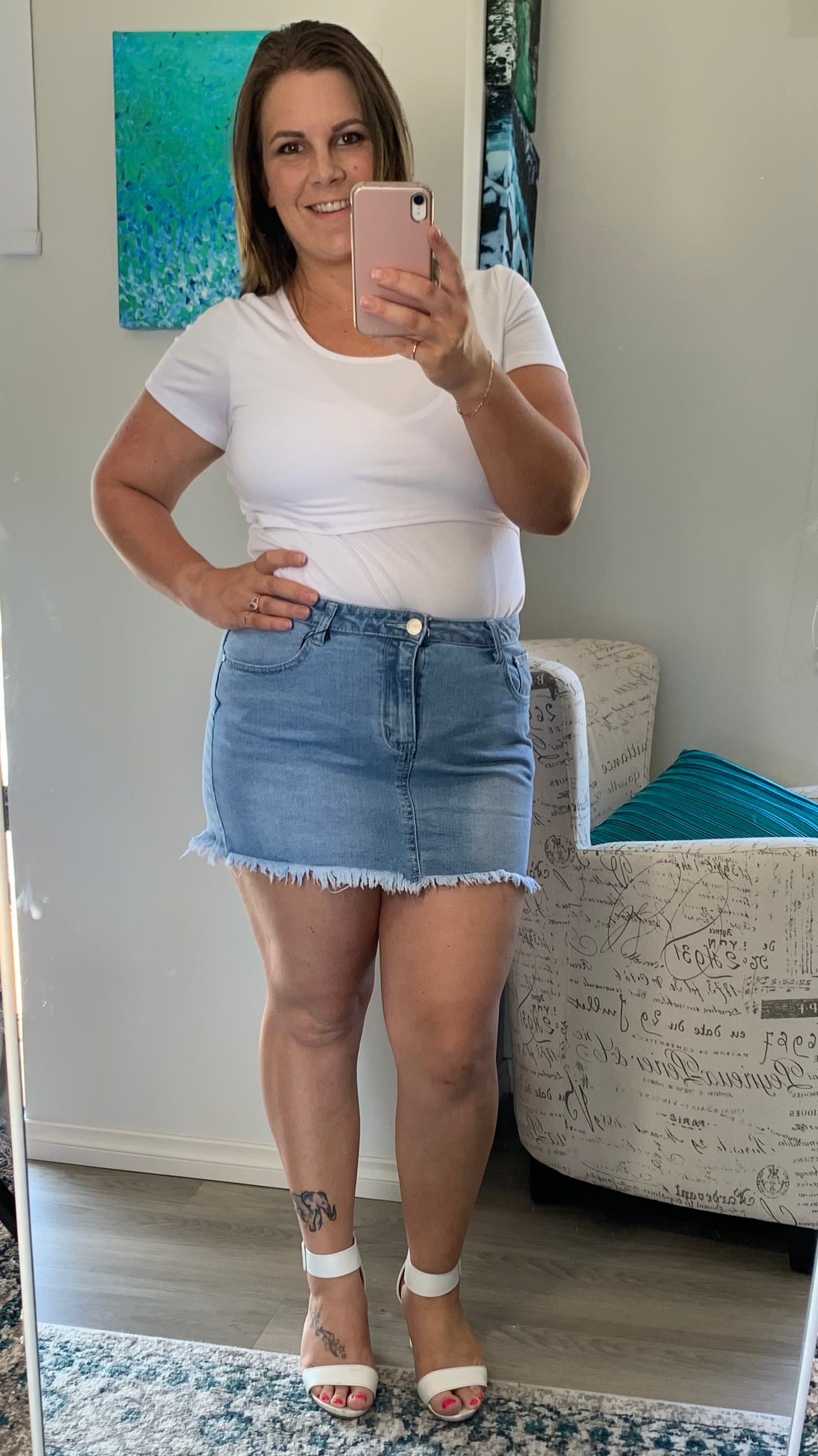 Scarlett Denim Mini Skirt - Ciao Bella Dresses