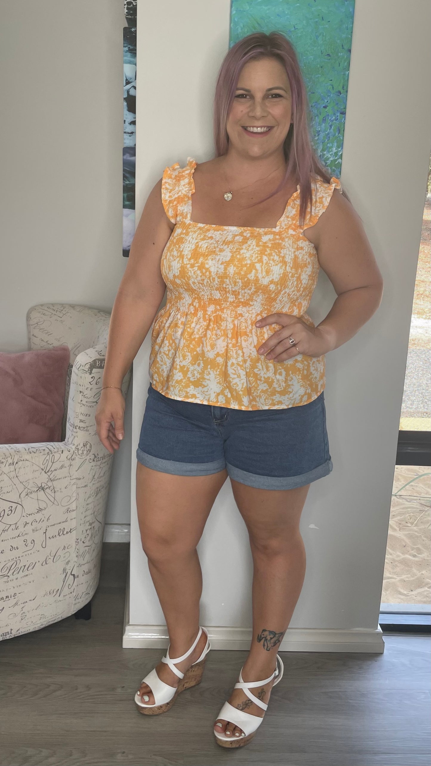 Jenny Denim Shorts - Mid Worn Washed - Ciao Bella Dresses