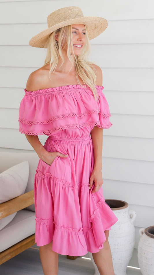 Sahara Dress: The Sahara Dress is an effortless way to look amazing, with a super comfy throw on and go style. Dress it up or down, wear it on or off the shoulder, add a belt and  - Ciao Bella Dresses - Joop & Gypsy