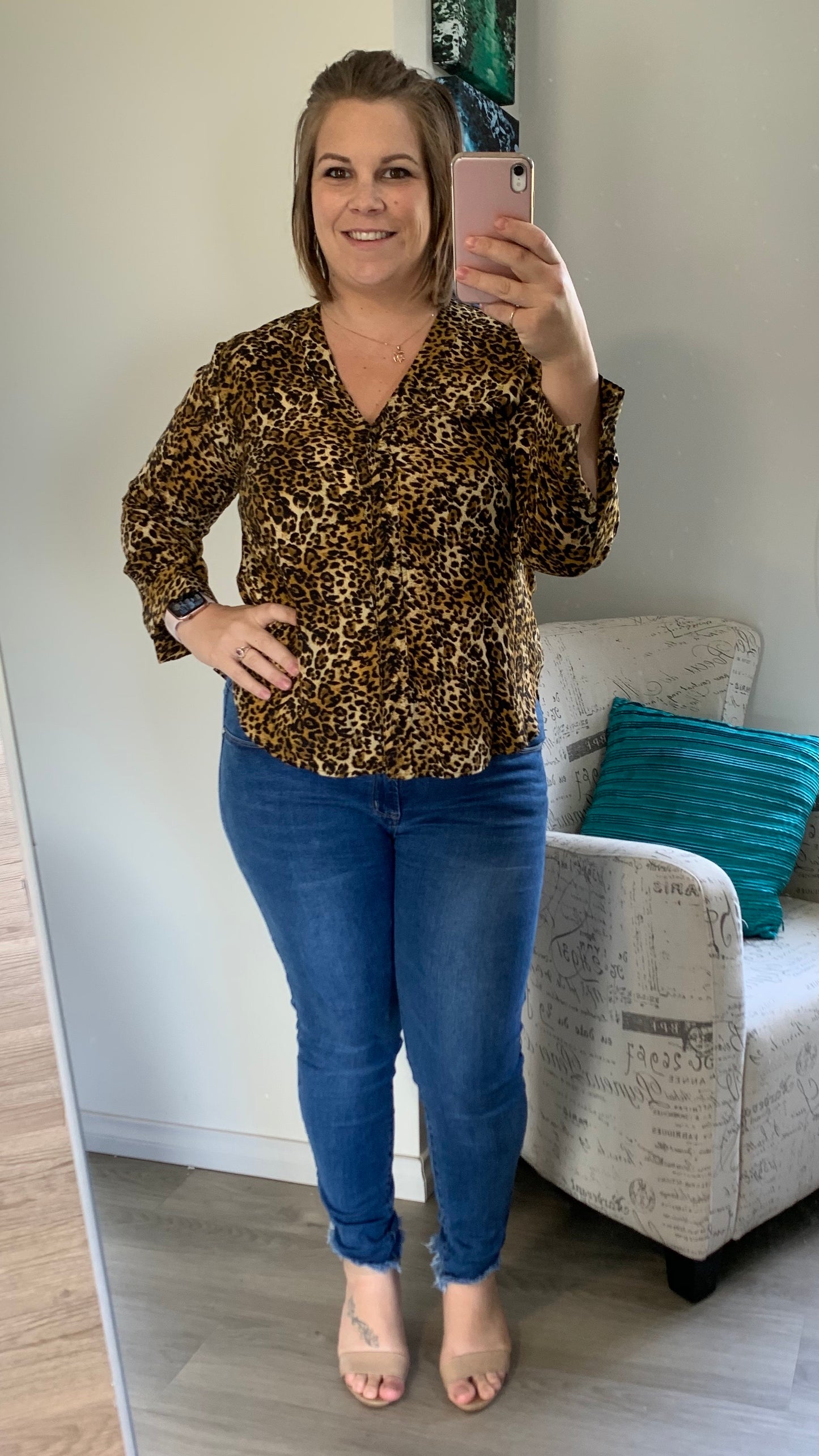 Caramello V Blouse - Leopard | Most |
True to size
Danika is wearing a 14