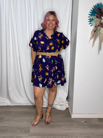 Amelia Dress - Tropical Ocean