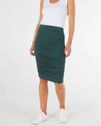 Nadia Skirt - Black | Betty Basics | Sleek, a little bit sexy and totally effortless, this pencil midi skirt is perfect to wear from day to night. Featuring flattering ruching and made with a double lay