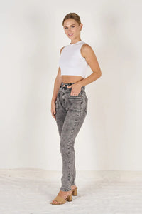 Bianca Slim Stretch Jeans - Grey Stone Wash