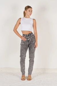 Bianca Slim Stretch Jeans - Grey Stone Wash