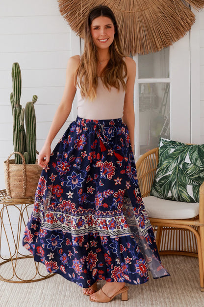 Diana Skirt - Navy Floral