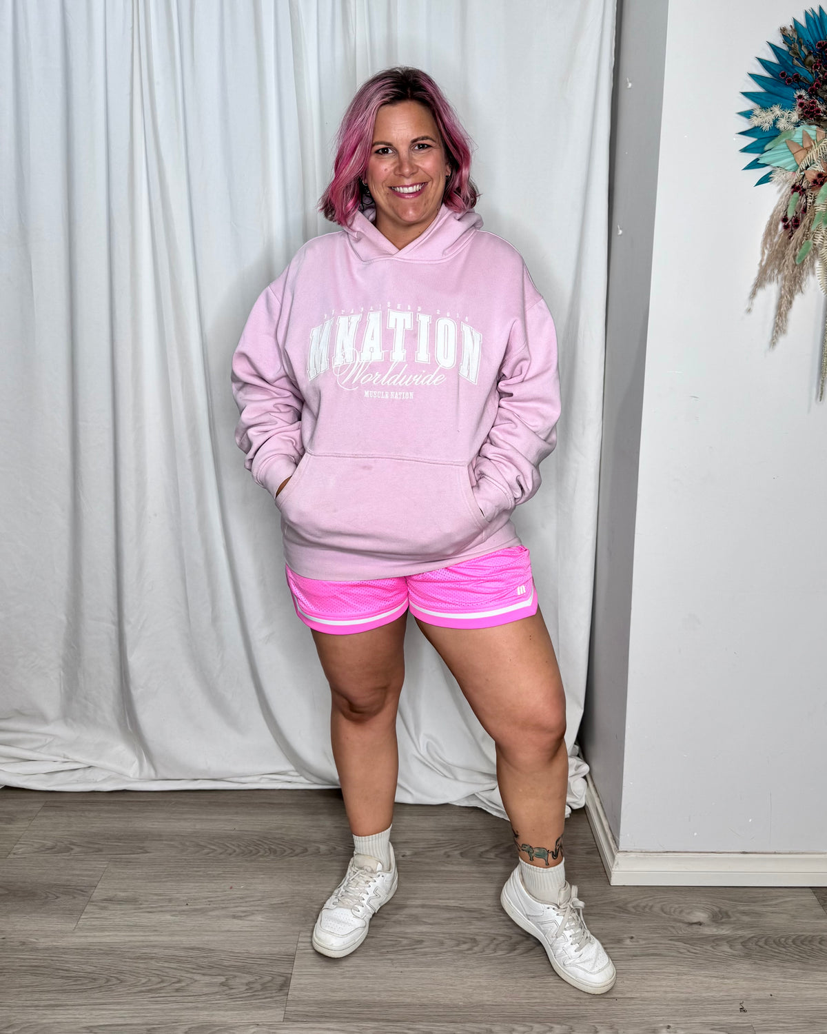 Muscle Nation 3” Basketball Shorts - Hollywood Pink