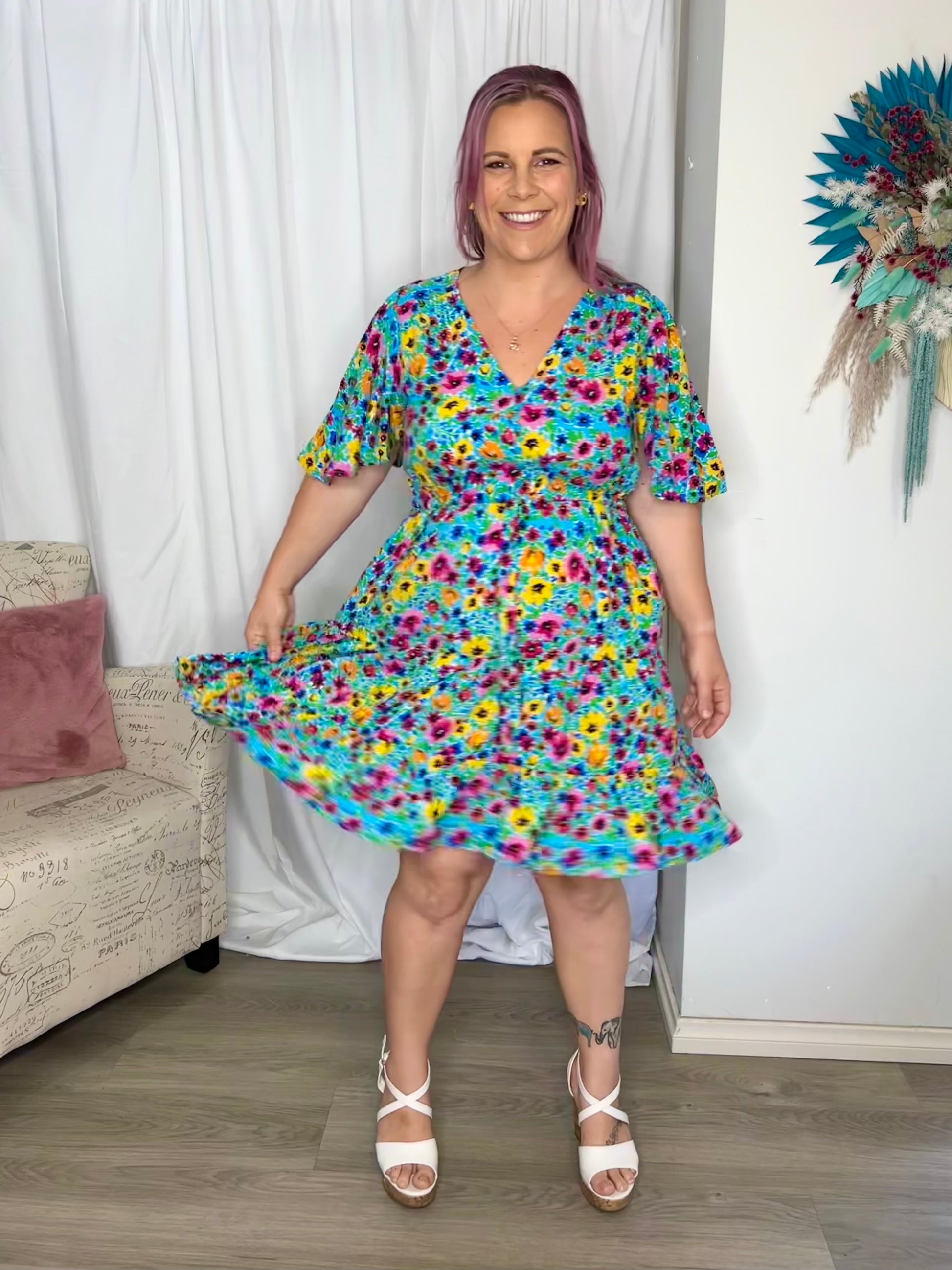 **NEW** Winnie Dress:  
The sweetest print on the sweetest style. The Winnie Dress is a gorgeous little number perfect for Spring and Summer with it’s fun print on a cute mini style
Featu - Ciao Bella Dresses