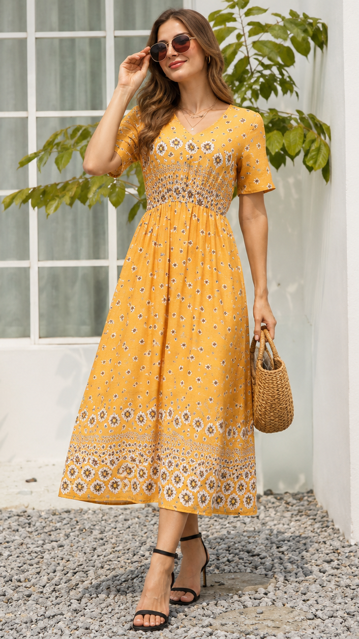 Ava Maxi Dress - Yellow