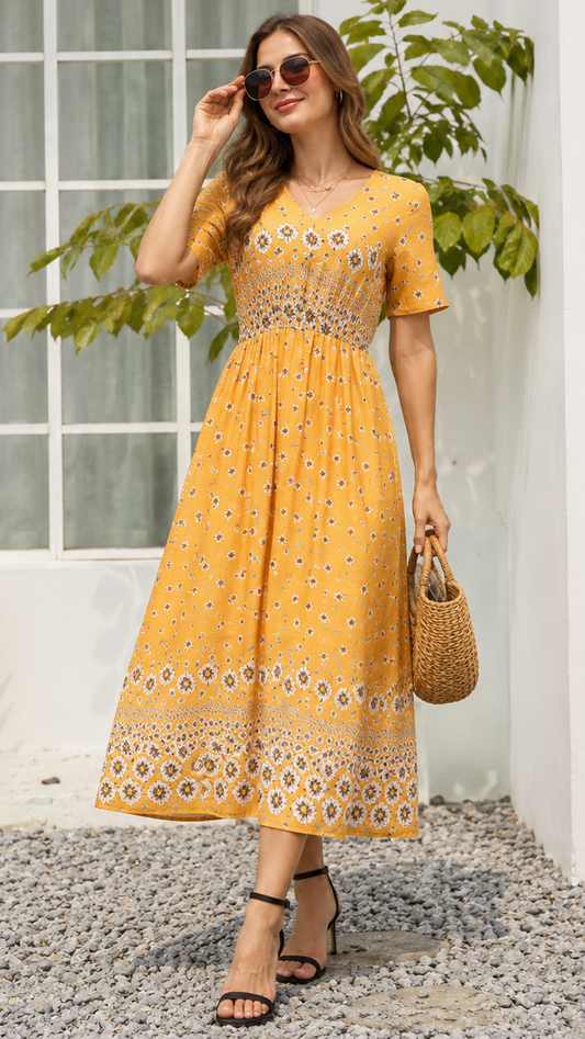 Ava Maxi Dress - Yellow