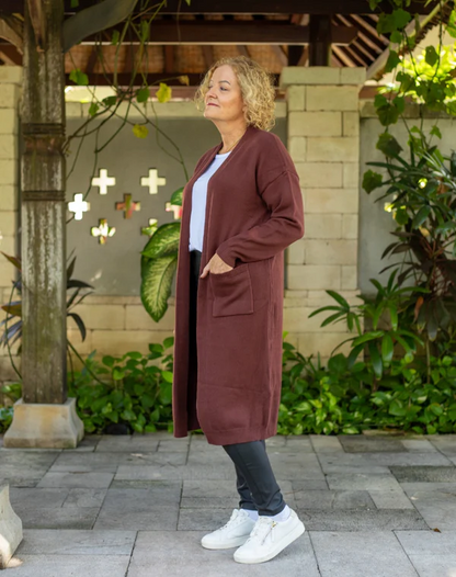 ***NEW*** Calie Knit Cardigan - Raisin - Preorder | Bee Maddison |  Due end of June
Saturday morning sport or the early morning coffee run never looked so stylish &amp; warm with our Calie Knit. Make a statement &amp; rug-up in this