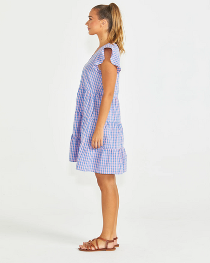 Phillipa Dress - Blue and Pink Gingham