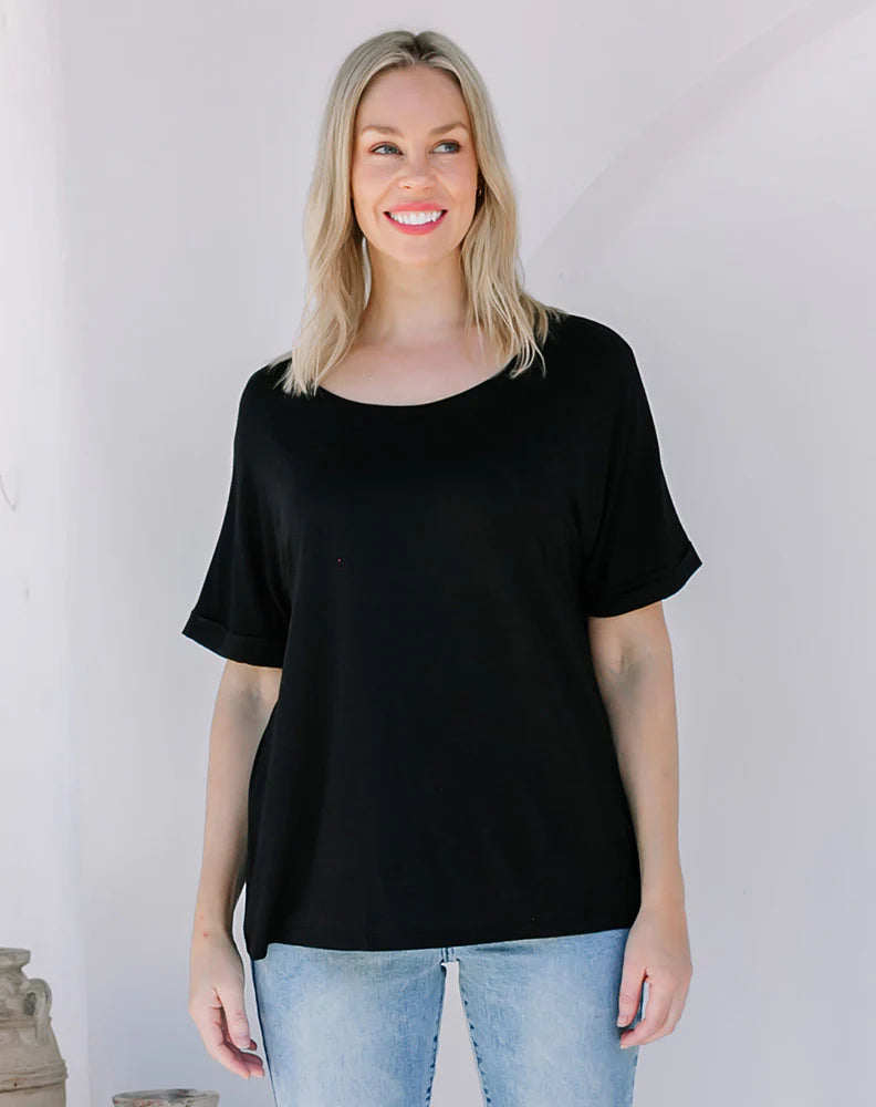 Relaxed Roll Sleeve Tee | Freez | A great basic relaxed tee is a staple for any wardrobe. Style with your favourite denim or slouch pants for casual daywear. This tee is a relaxed fit 
Features:

Fab