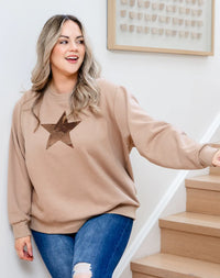 Star Sequin Sweat - Beige