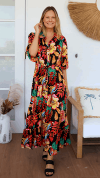 Bianka Dress - Black Tropics