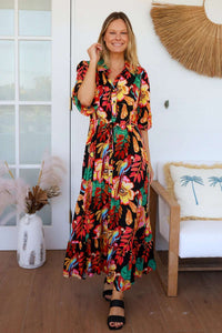 Bianka Dress - Black Tropics