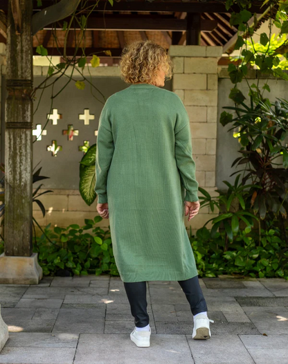 ***PREORDER*** Calie Knit Cardigan - Sage Green | Bee Maddison | Saturday morning sport or the early morning coffee run never looked so stylish &amp; warm with our Calie Knit. Make a statement &amp; rug-up in this warm and cozy lo