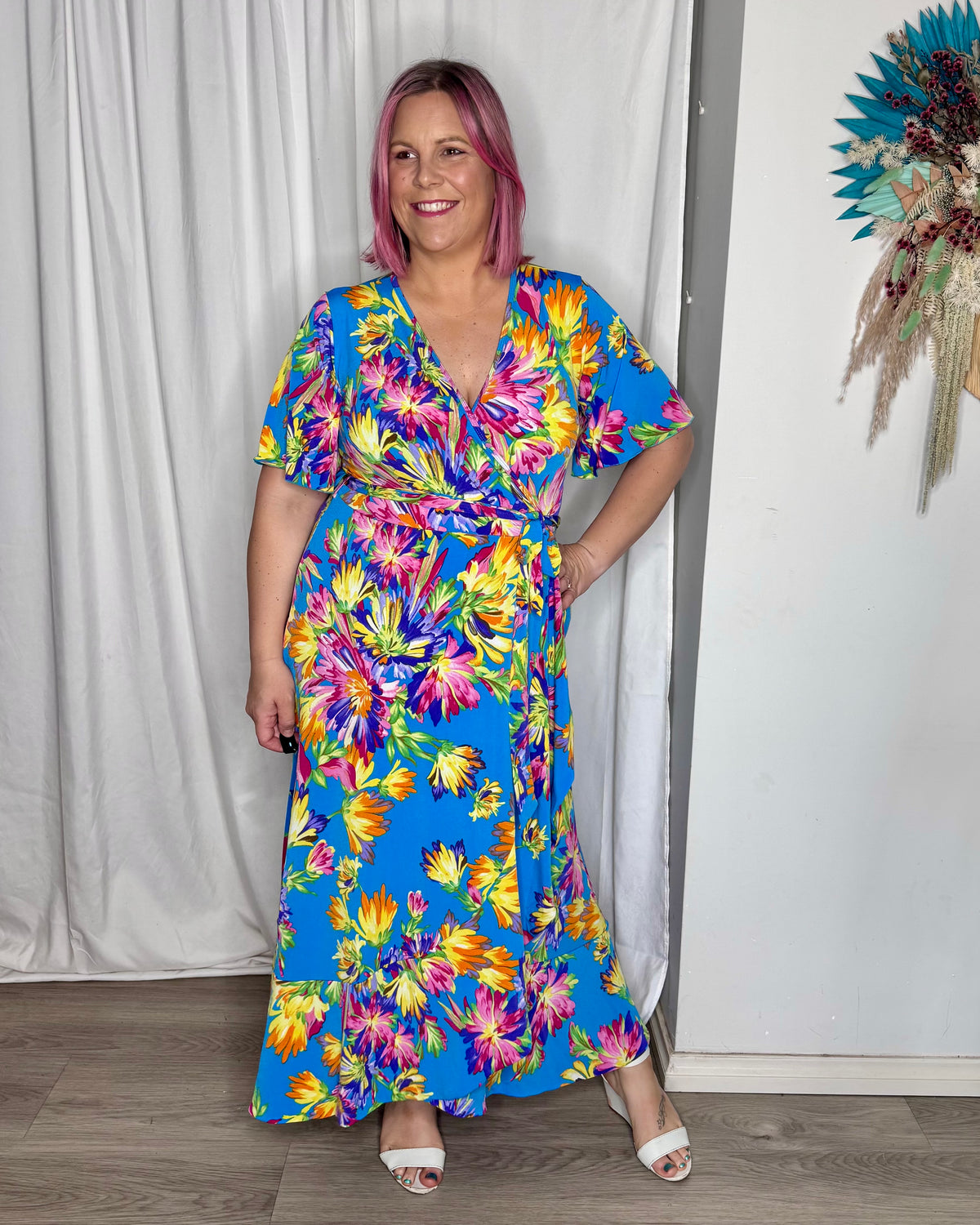 Havana Wrap Dress - Tropical Blue