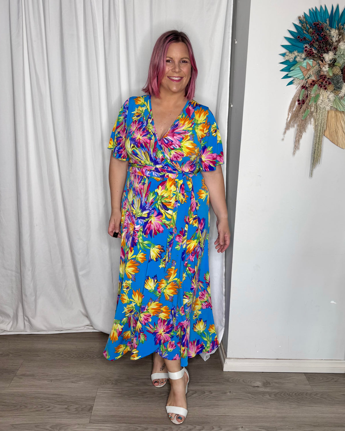 Havana Wrap Dress - Tropical Blue