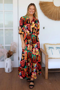 Bianka Dress - Black Tropics