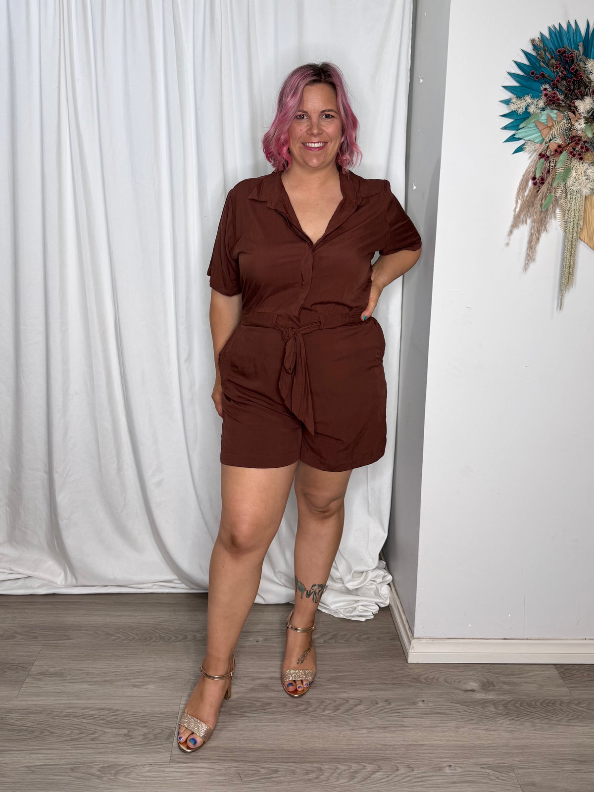 Leah Playsuit - Mocha