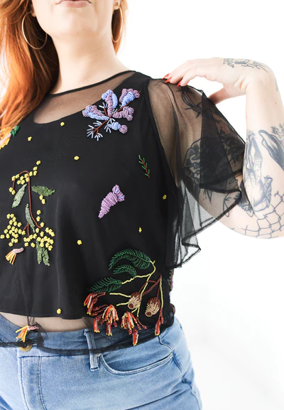 **NEW** Botanica Nights Beaded Top | Kholo | Hot off the press, the Botanica Nights Beaded Top landed today! With hand-beaded florals on a luxe quality tulle, the Beaded Top in Botánica Nights is a statement pi