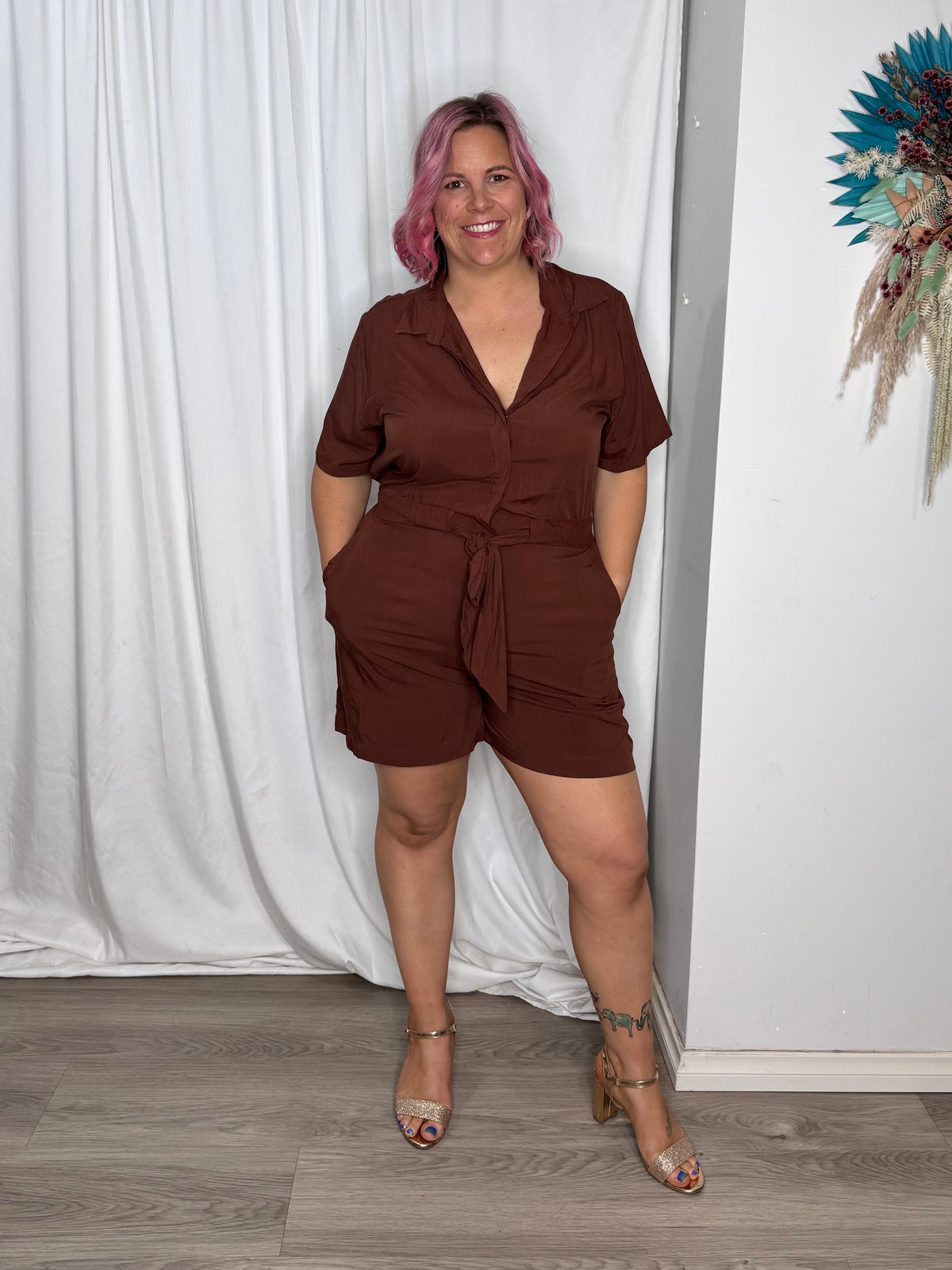 Leah Playsuit - Mocha