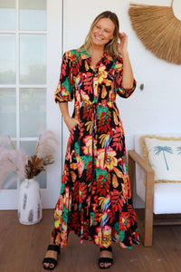 Bianka Dress - Black Tropics