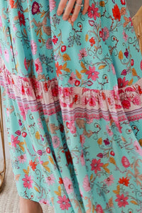 Elliana Skirt - Aqua & Pink