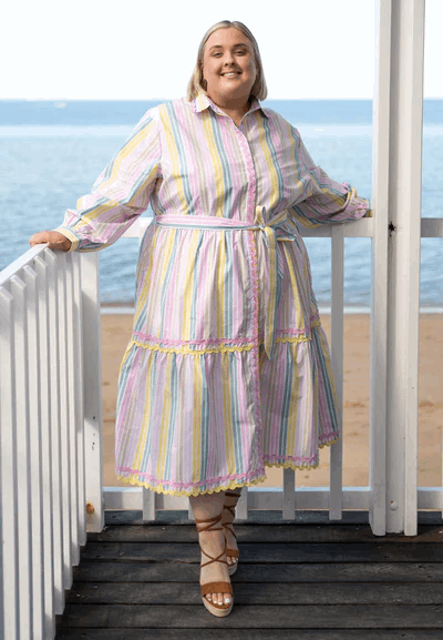 **NEW** Gelato Striped Button Down Dress