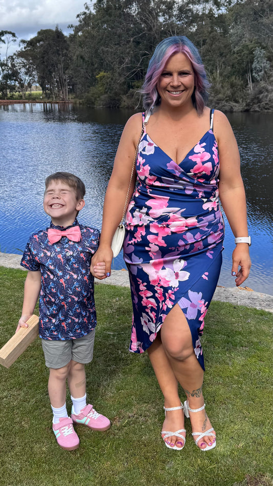 Evangeline Dress - Navy Floral