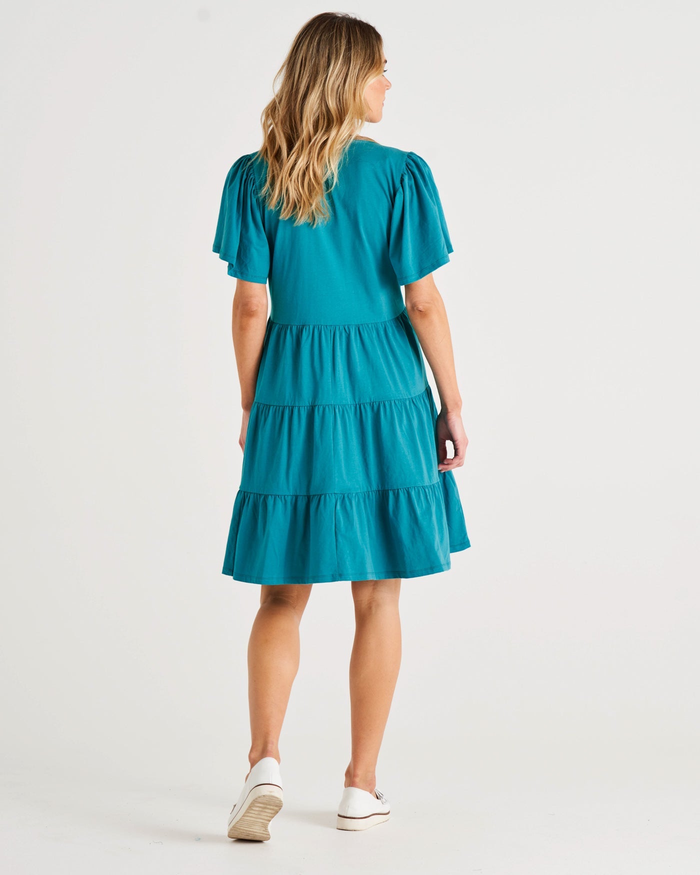 ***NEW*** Cressida Dress: Introducing the Cressida Dress your carefree chic essential! With a V-neck, flutter sleeves, a relaxed tiered body, and pockets for added flair, this dress effortles - Ciao Bella Dresses 