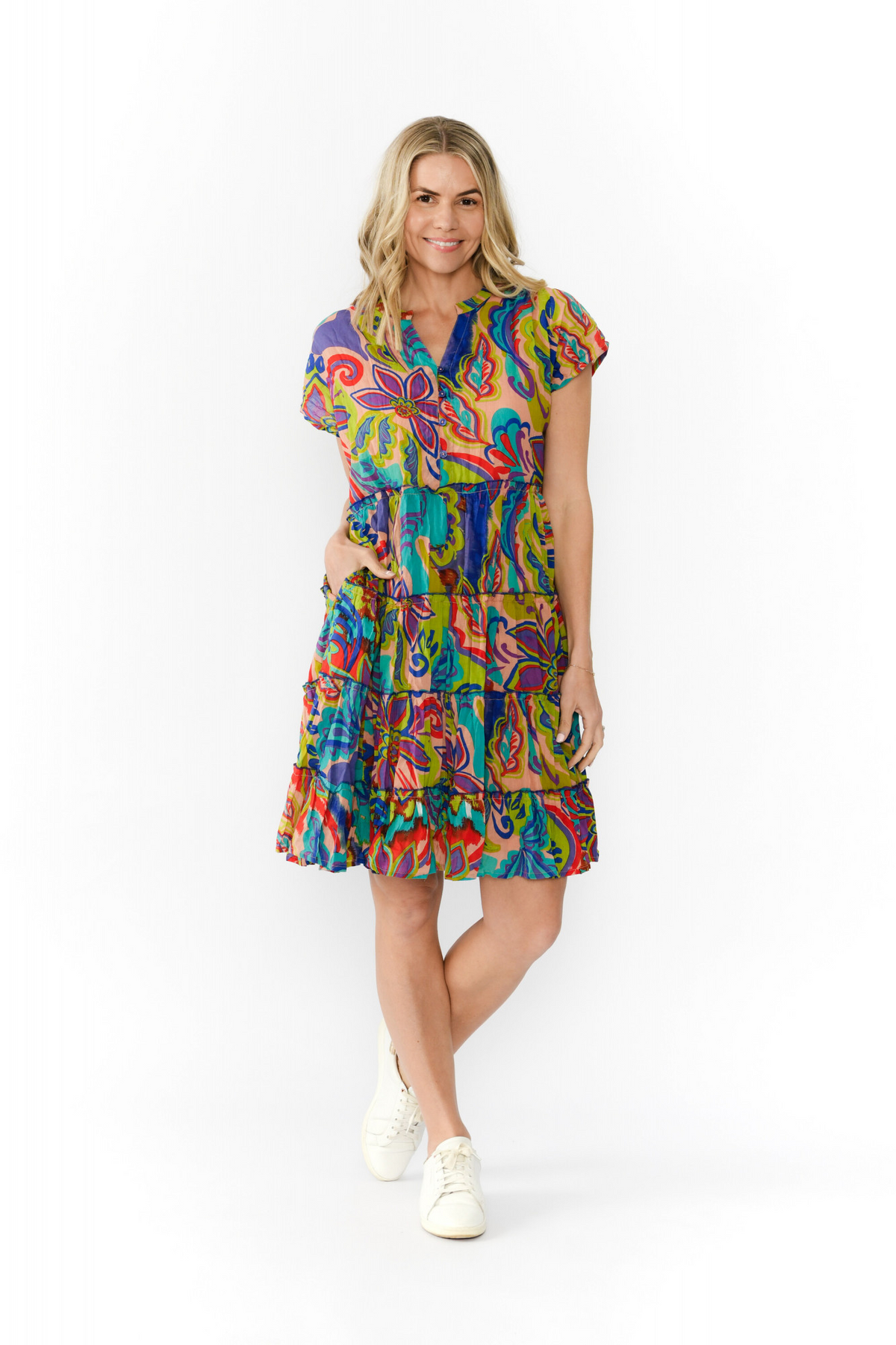 Leela V-Neck Dress - Boho Retro