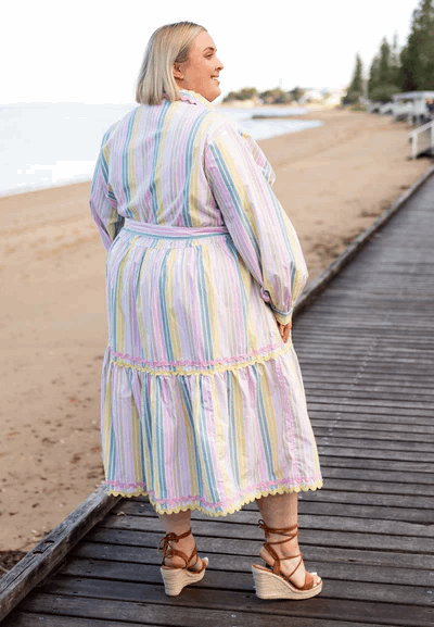 **NEW** Gelato Striped Button Down Dress