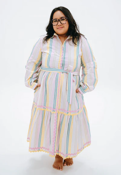 Gelato Striped Button Down Dress