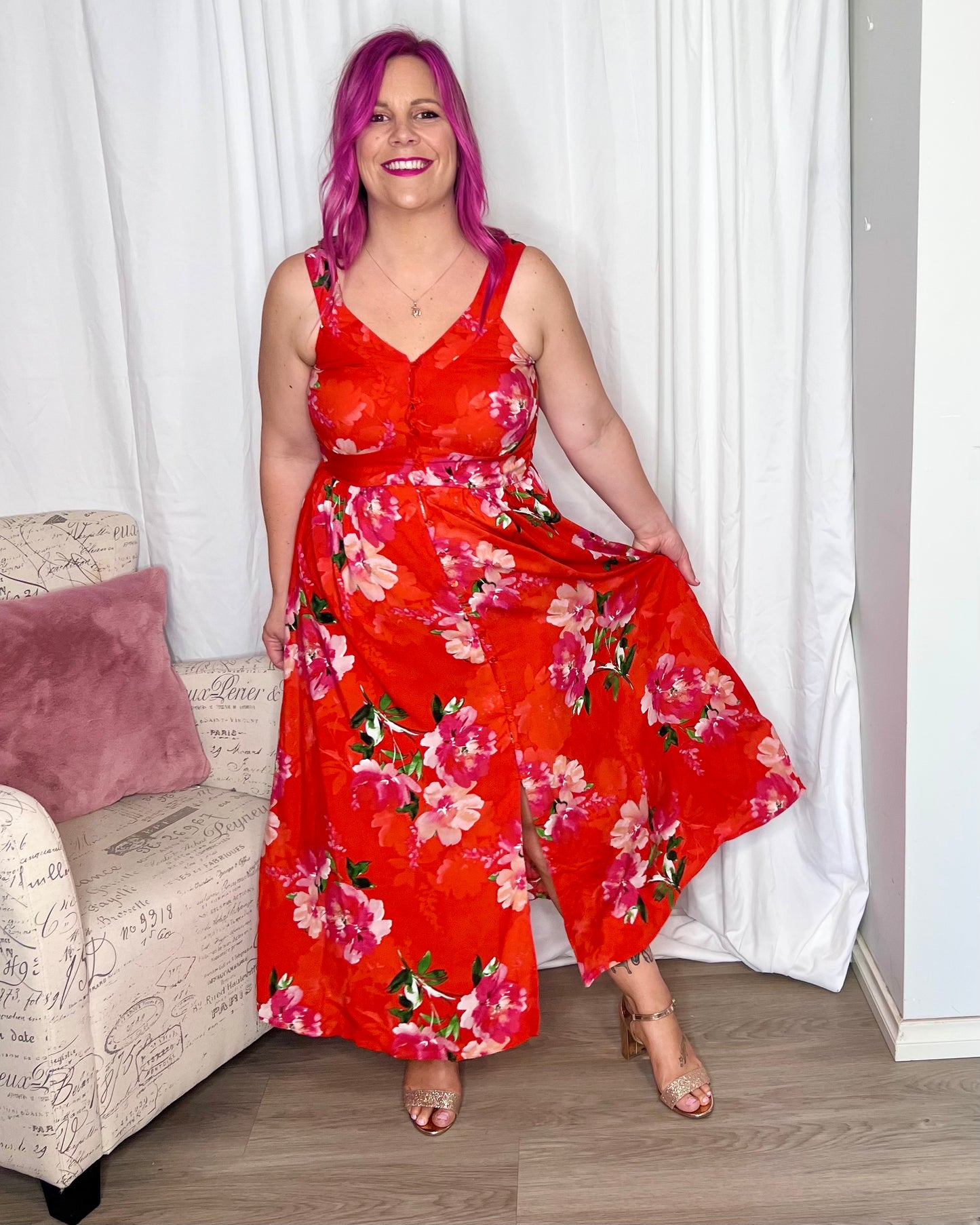 Abby Dress - Red Floral